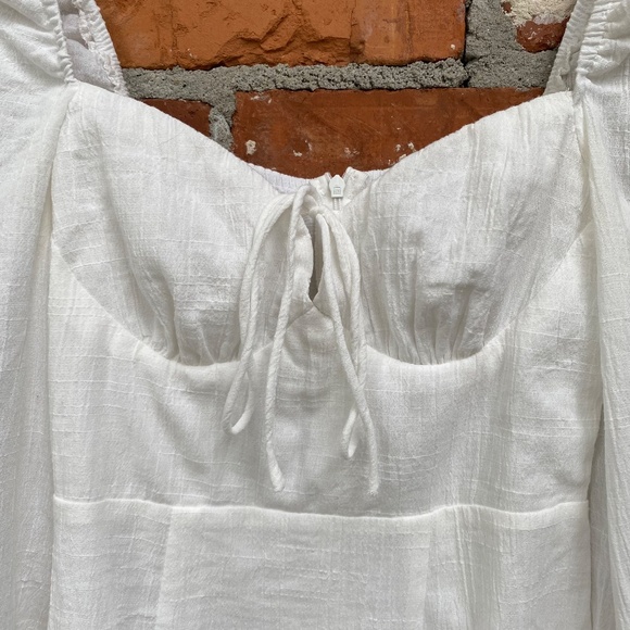 Princess Polly Milly Mini Dress White Long Sleeve Puff Size 2 Cottagecore‎ - Picture 3 of 5